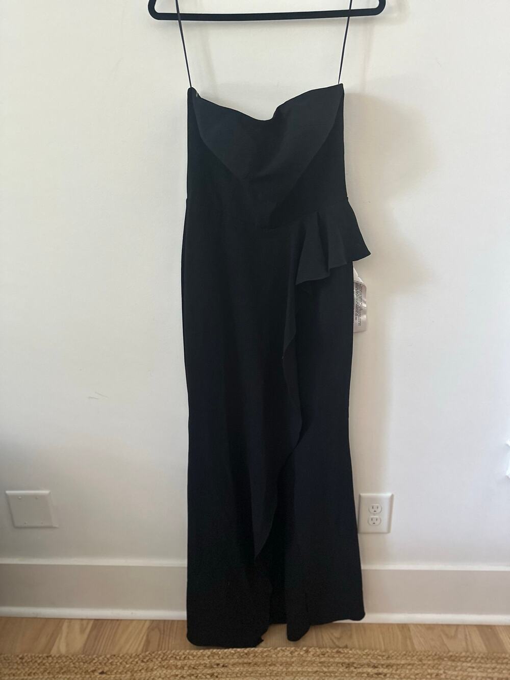 Dress The Population Kai Crepe Maxi Dress Women's Medium Black Removable Straps